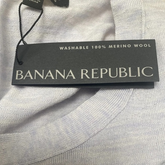 BANANA REPUBLIC Women's LOVELY Emb Sweater NWT Gray/Blue XS Washable Merino Wool - Picture 9 of 10